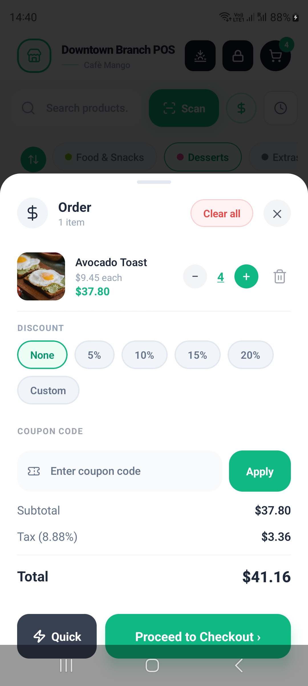 Cart with discounts