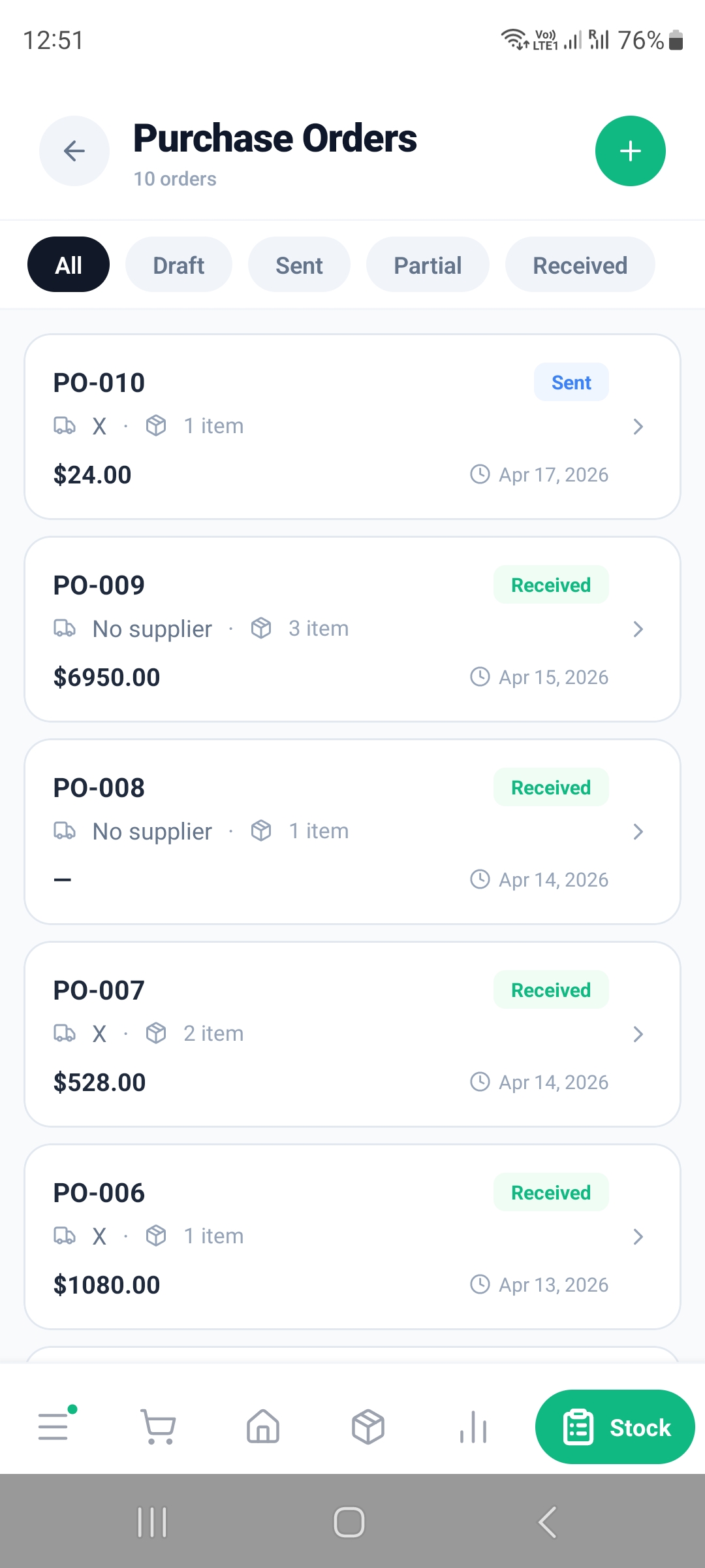 Purchase orders